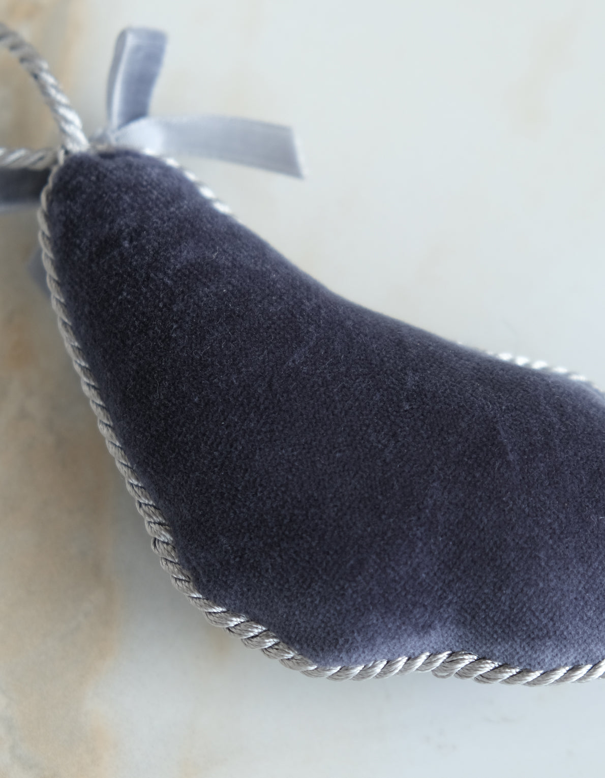 Velvet Embroidered Ornament | Oyster