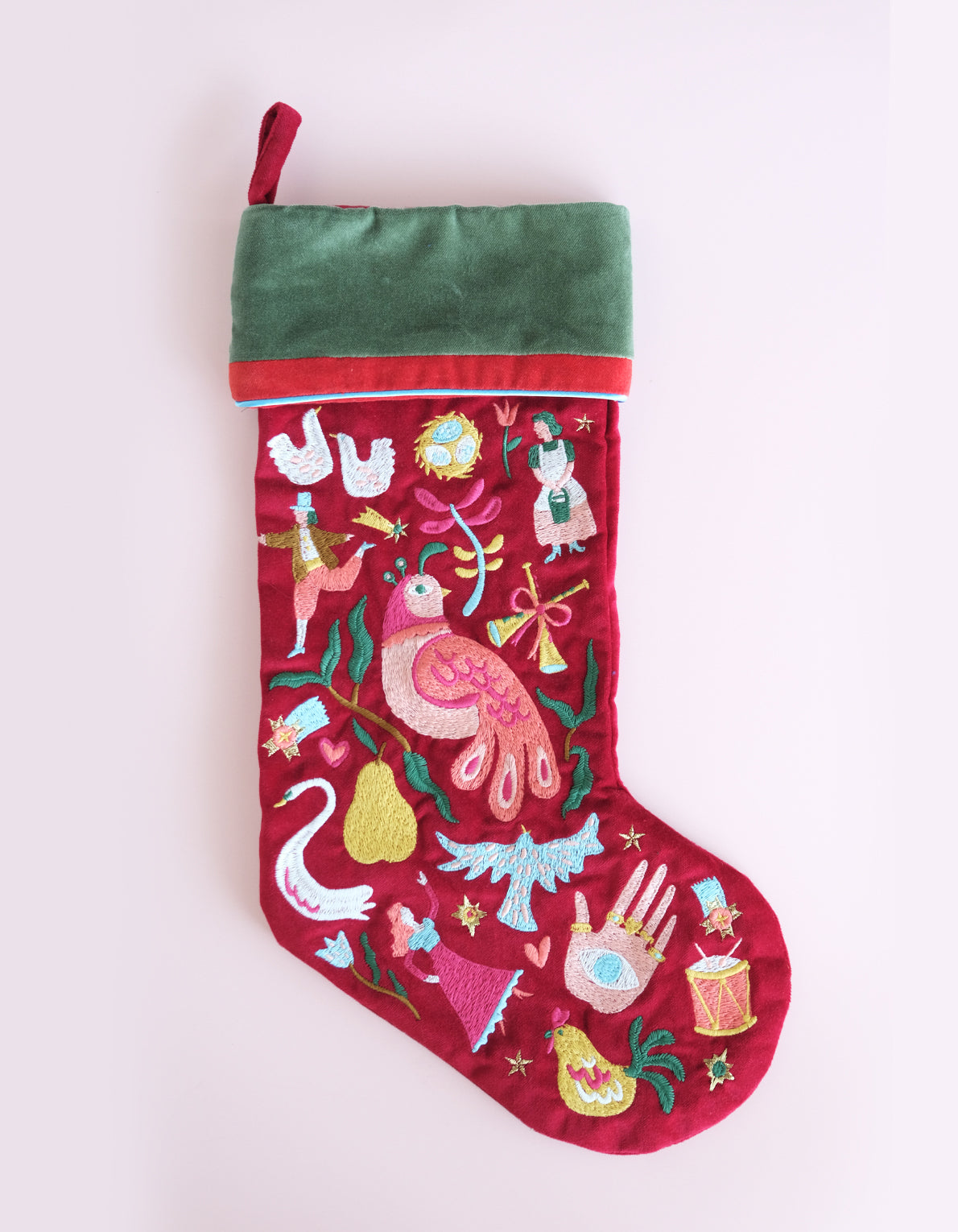 12 Days of Christmas Velvet Holiday Stocking