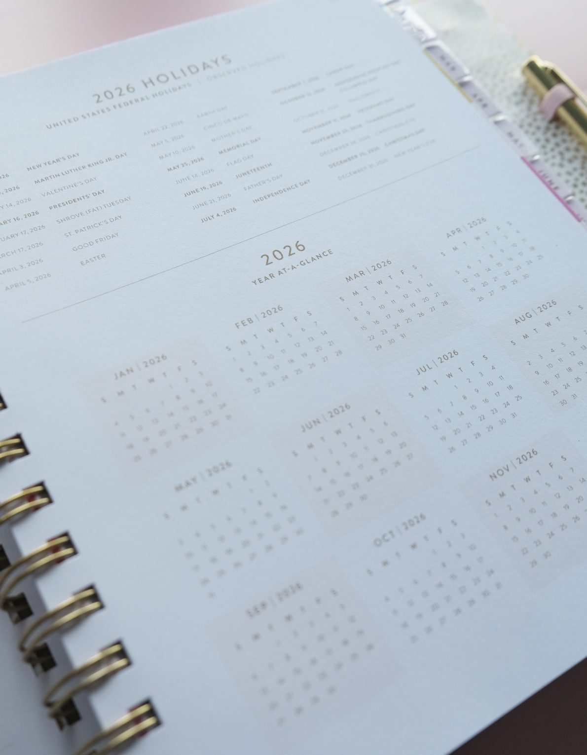 Floral Checks 2026 Hardcover Planner
