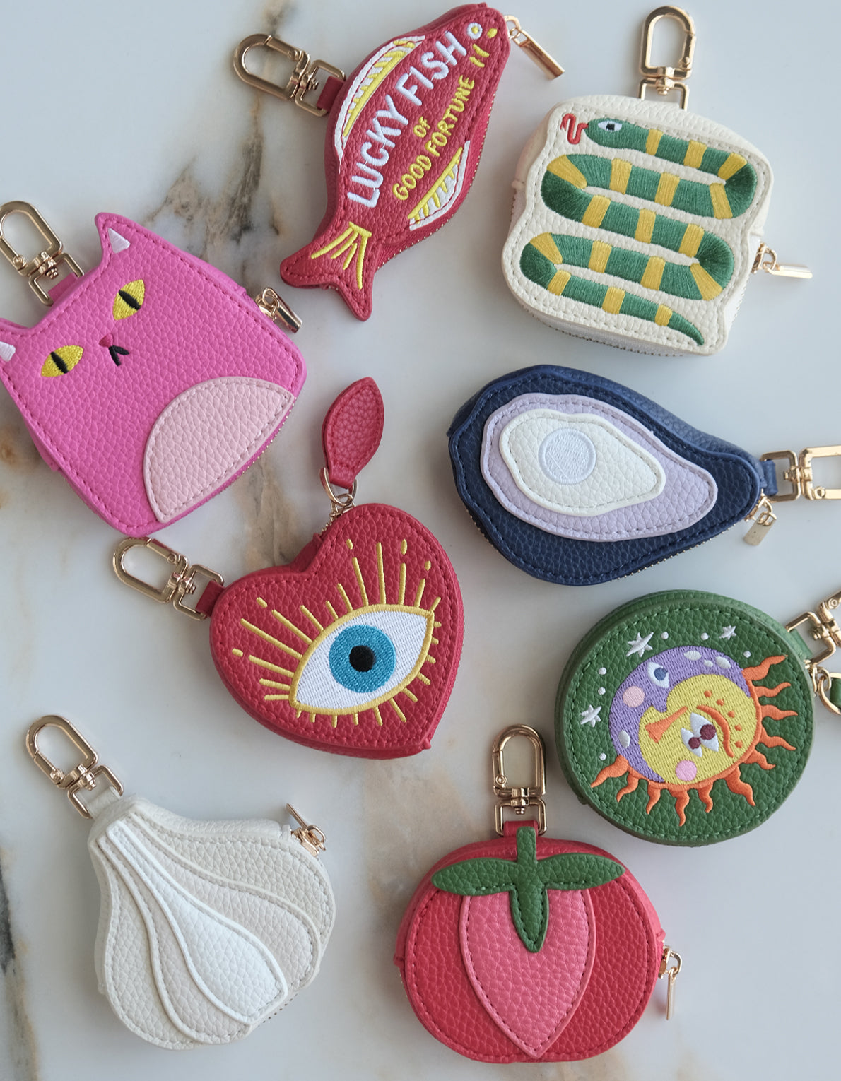 Coin Pouch Bag Charm | Oyster