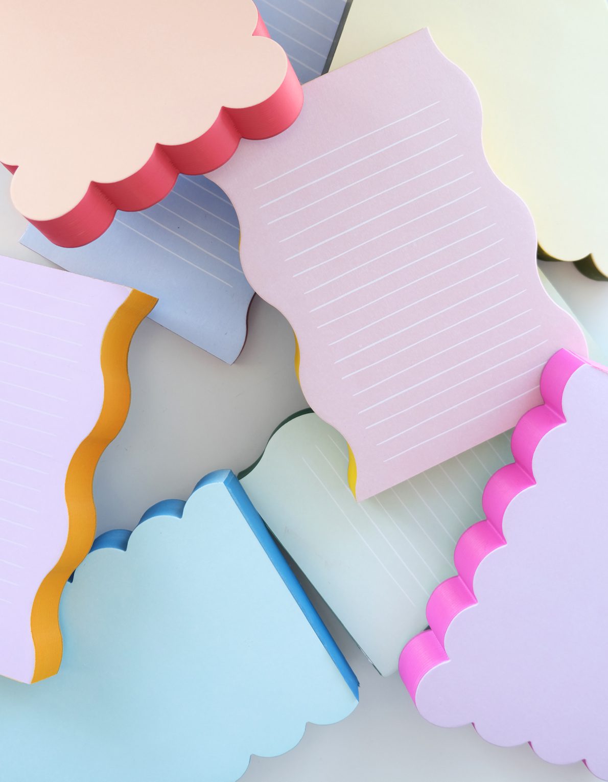 Wavy Shaped Pad | Blue + Cranberry