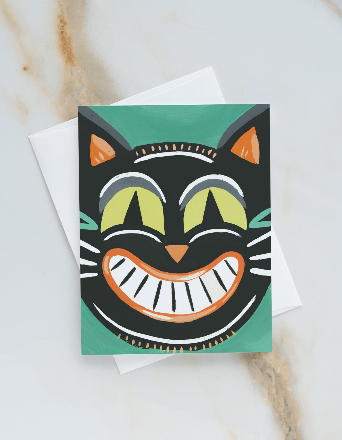 Halloween Greeting Card | Retro Cat