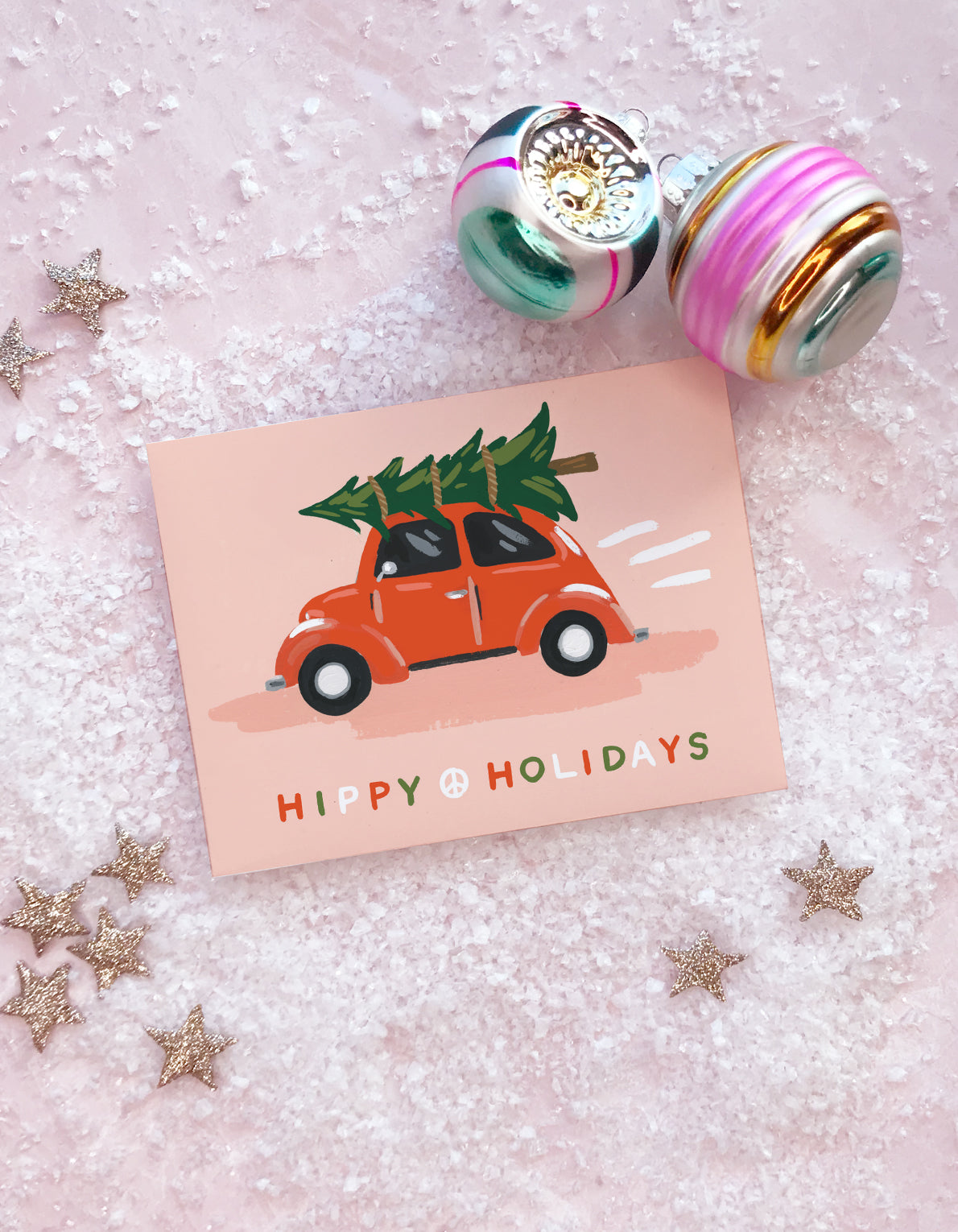 Holiday Greeting Card | Hippie Beetle