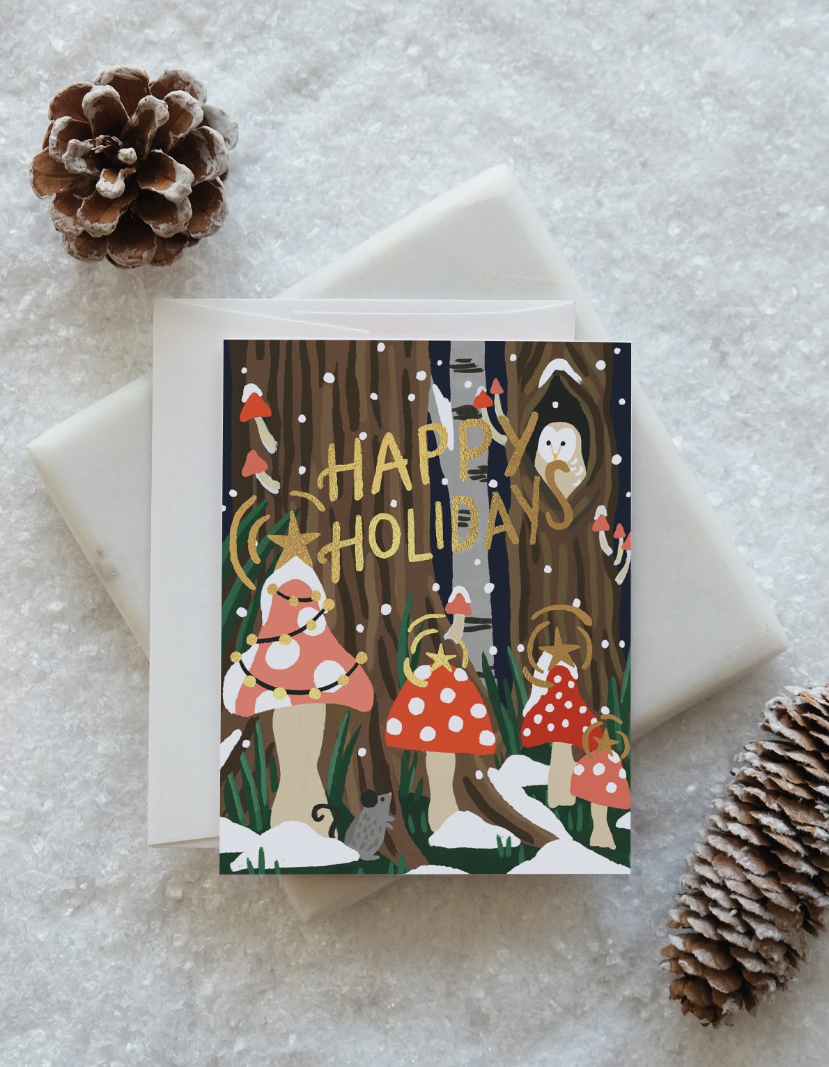 Holiday Greeting Card | Mushroom Forest