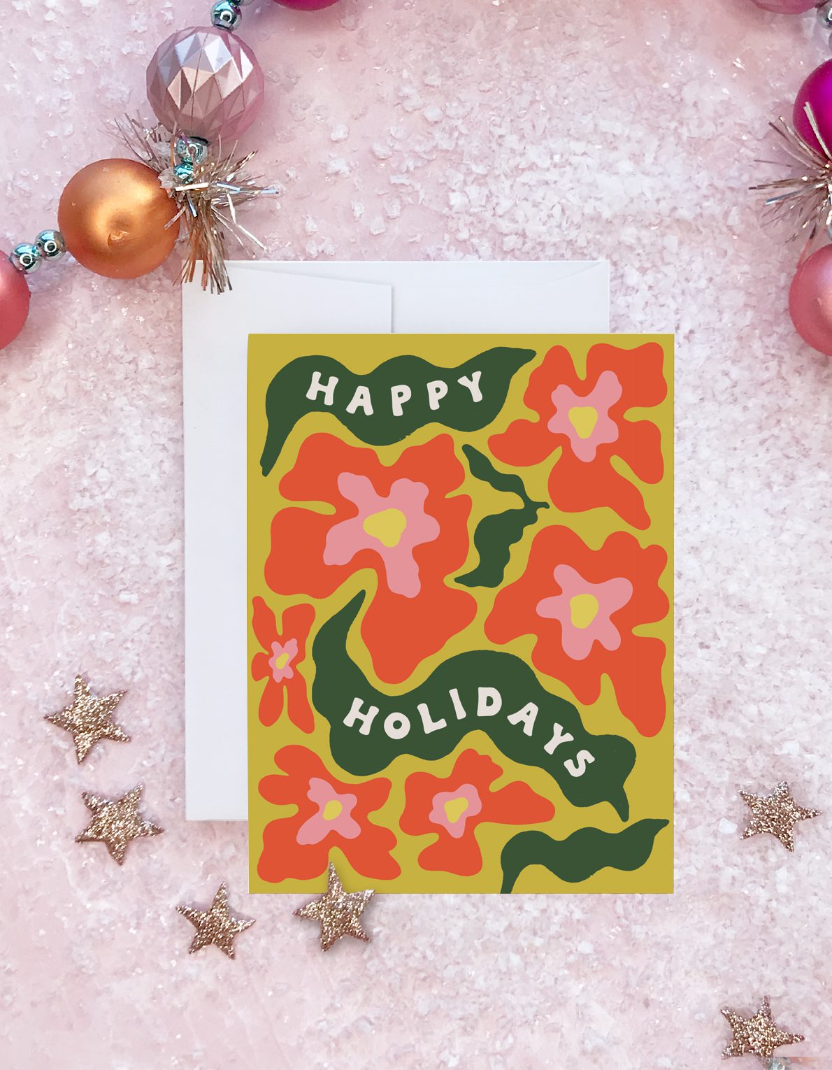 Holiday Greeting Card | Trippy Poinsettia