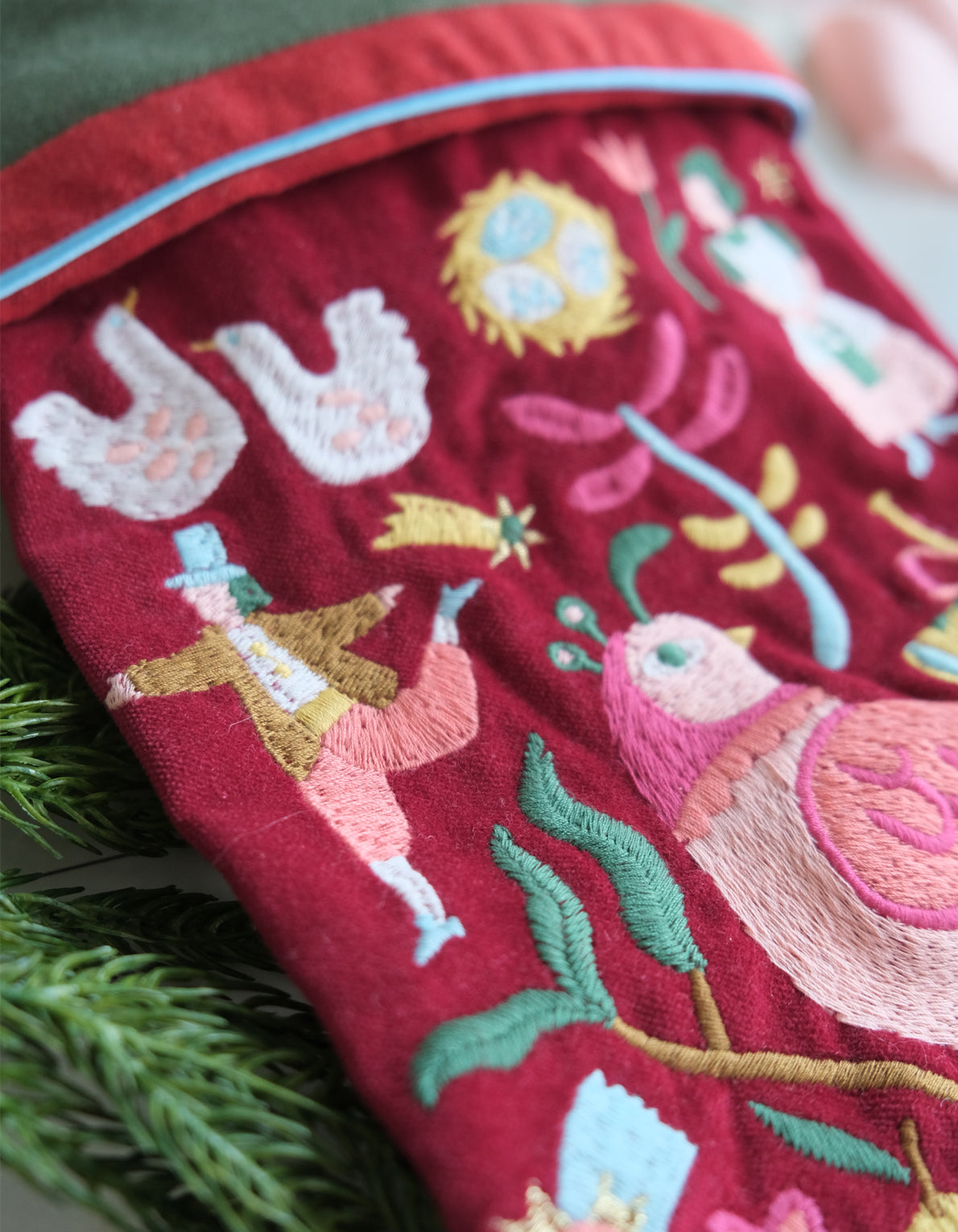 12 Days of Christmas Velvet Holiday Stocking