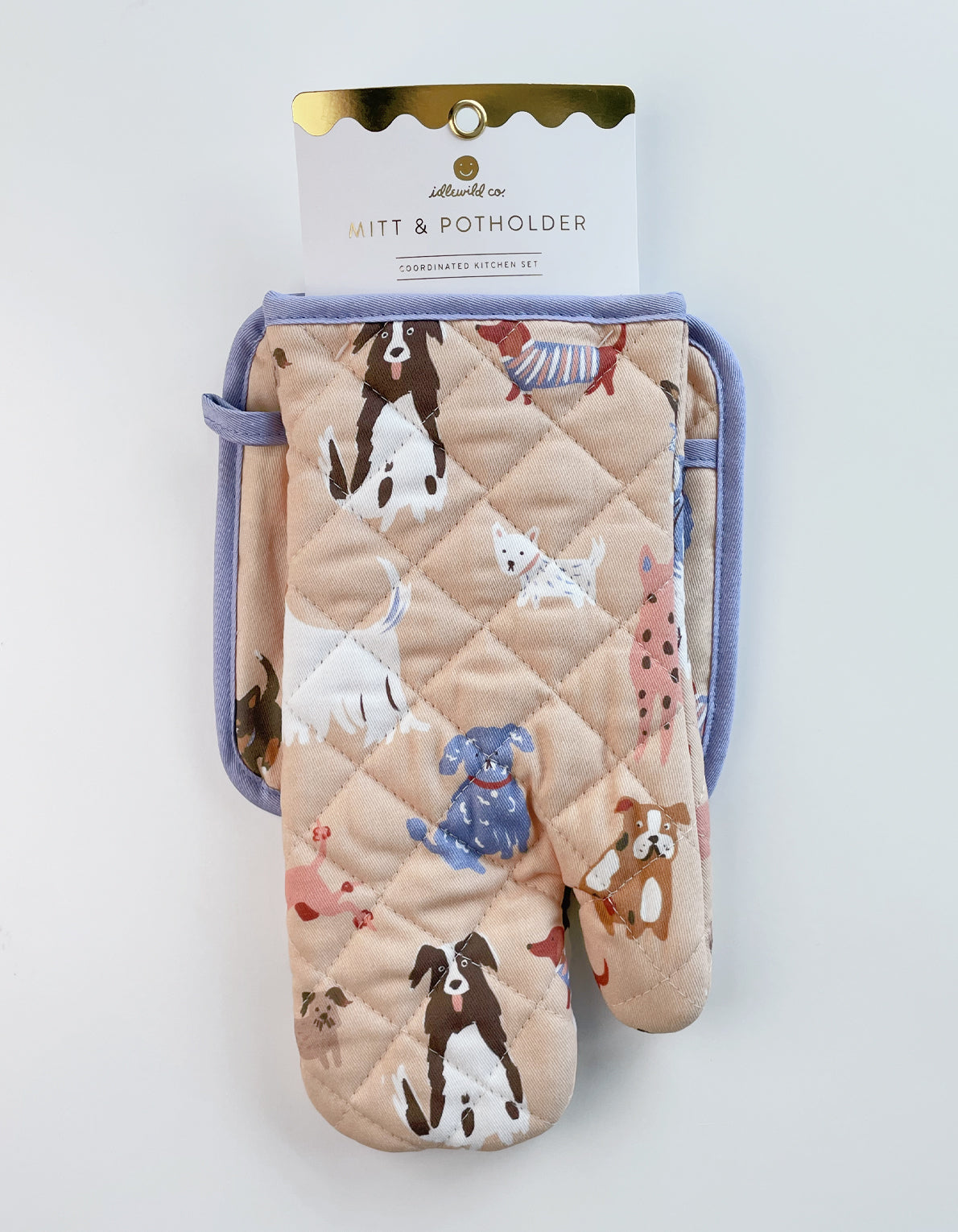 Oven Mitt + Pot Holder Set | Dogs