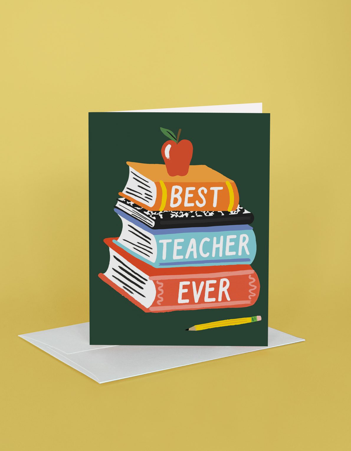 Teacher Greeting Card | Book Stacks