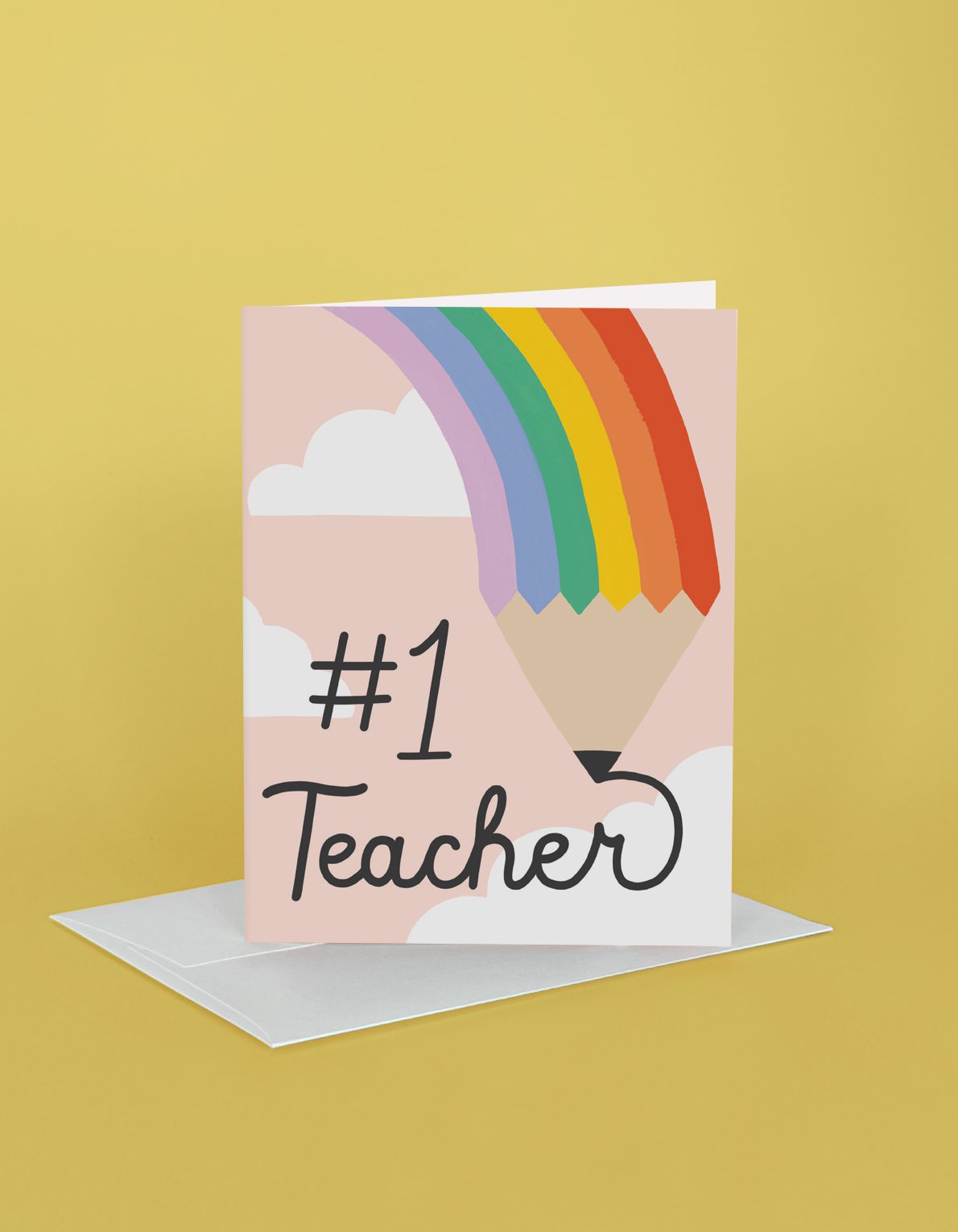 Teacher Greeting Card | Rainbow Pencil