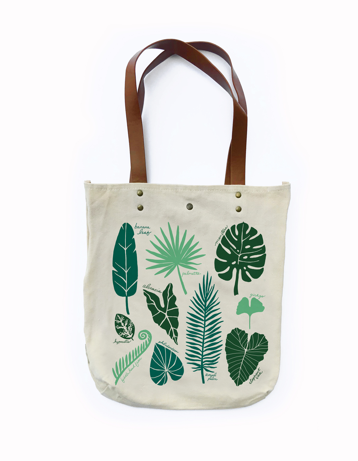 palm leaf tote bag