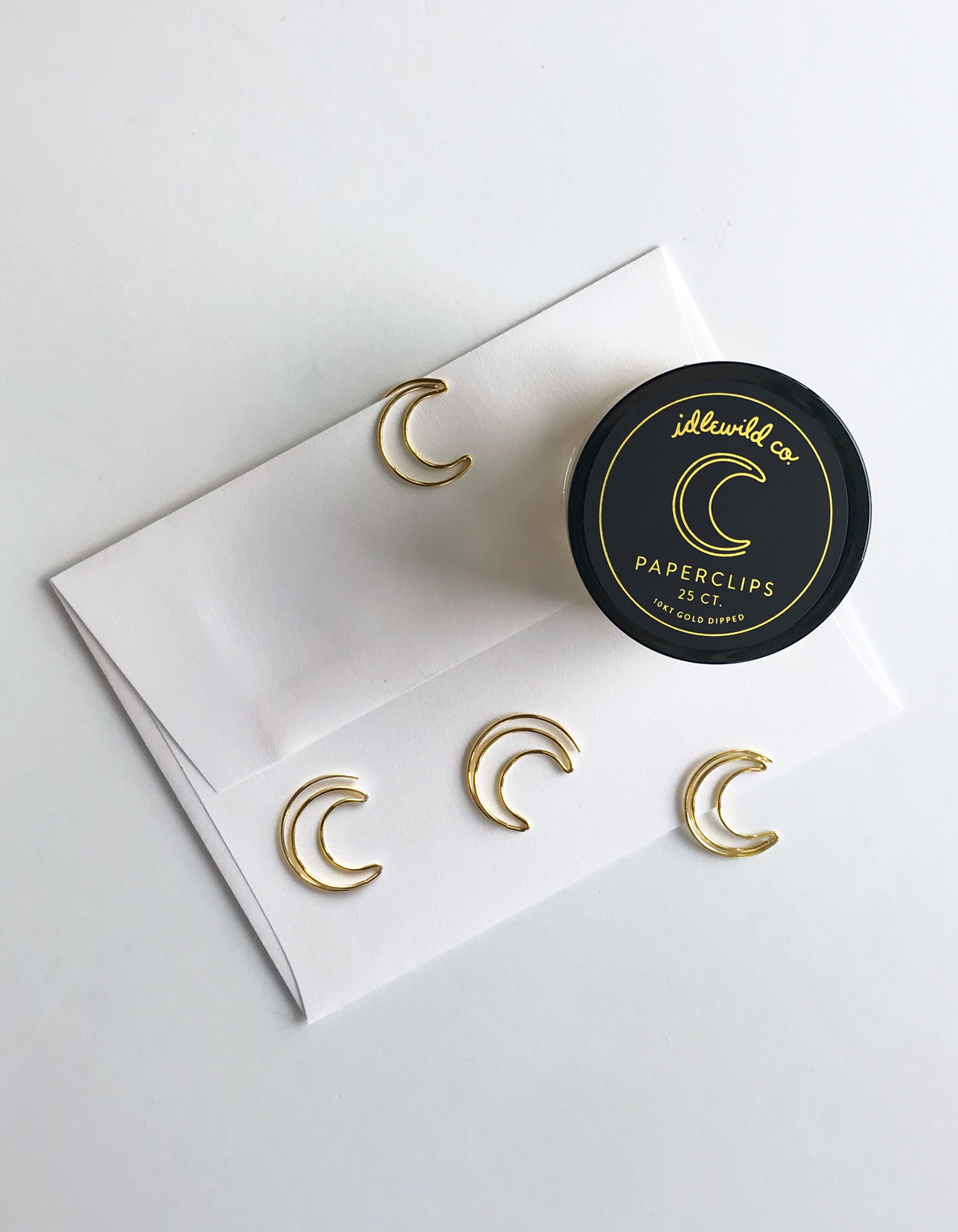 Crescent Moon Gold Plated Paper Clips – Idlewild Co.